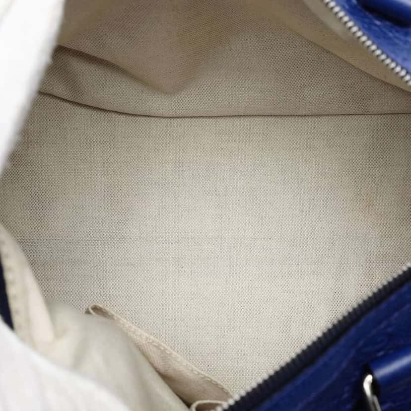 Gucci Medium Guccissima Techno Tag Boston Bag Blue Leather Good condition - Model View