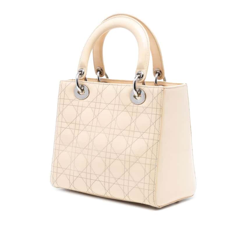 Dior Medium Patent Cannage Stitched Lady Dior Brown Leather Very good condition - Back View