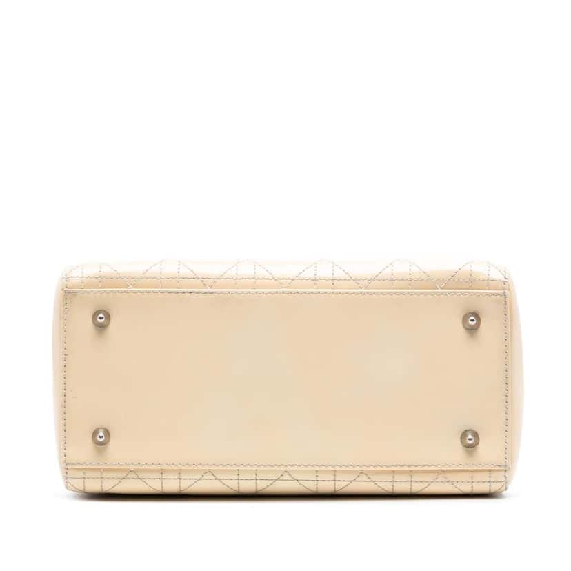 Dior Medium Patent Cannage Stitched Lady Dior Brown Leather Very good condition - Inside View