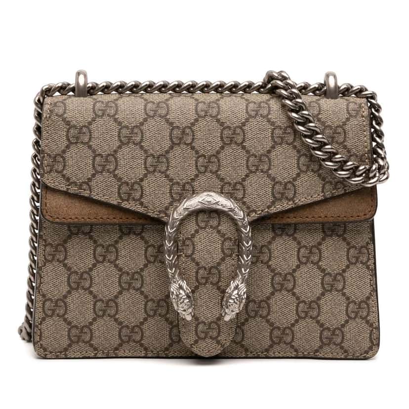 Gucci Small GG Supreme Dionysus Crossbody Brown Canvas Very good condition - Front View