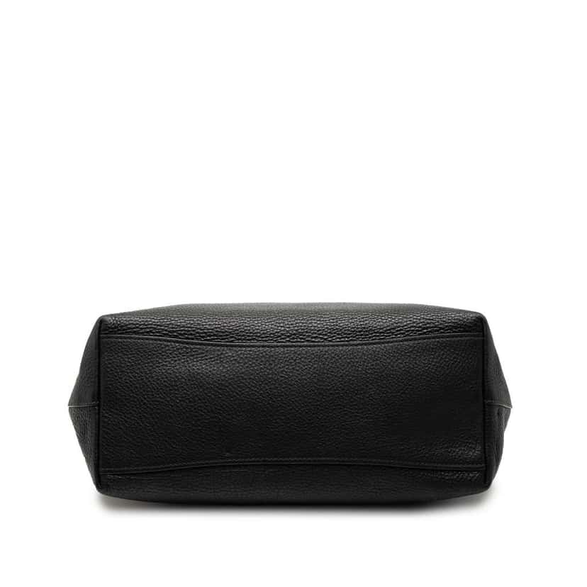 Prada Vitello Daino Embossed Logo Tote Black Leather Good condition - Inside View