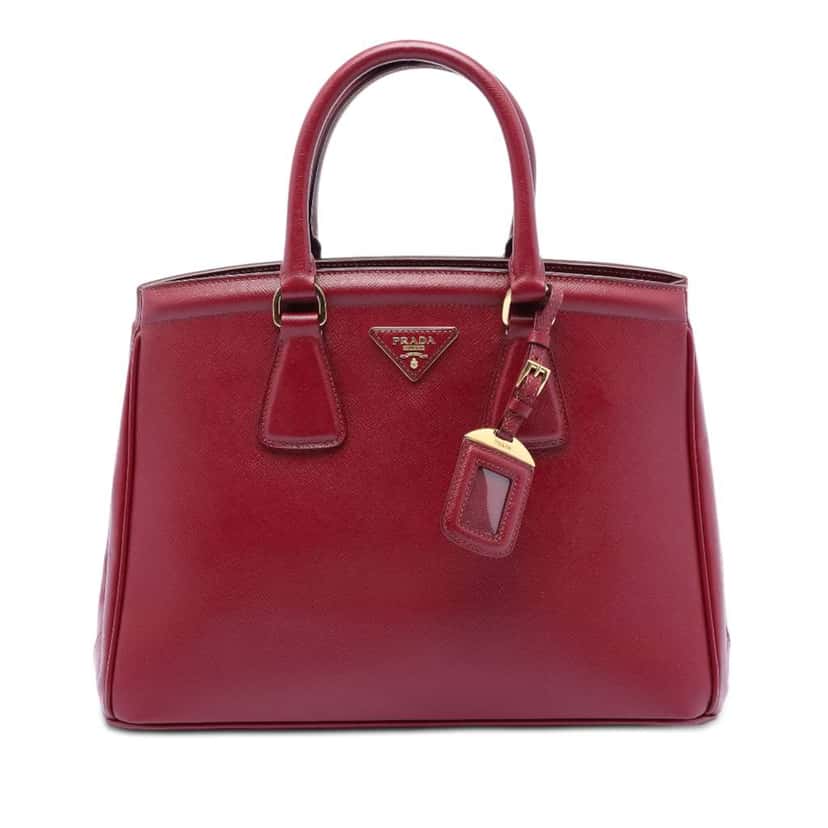 Prada Saffiano Lux Parabole Tote Red Leather Good condition - Front View
