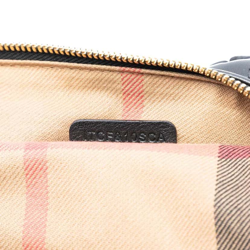 Burberry Small House Check Trimmed Leather Salisbury Tote Black Leather Very good condition - Box View