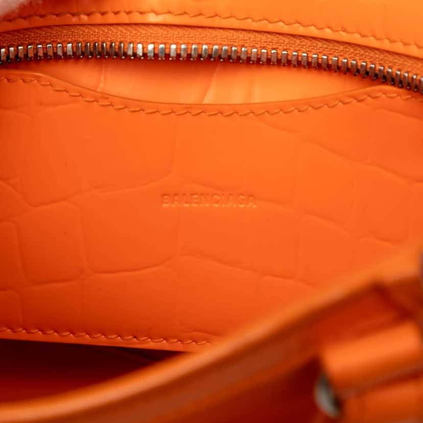 Balenciaga Mini Croc Embossed Calfskin Neo Classic City Orange Leather Very good condition - Box View