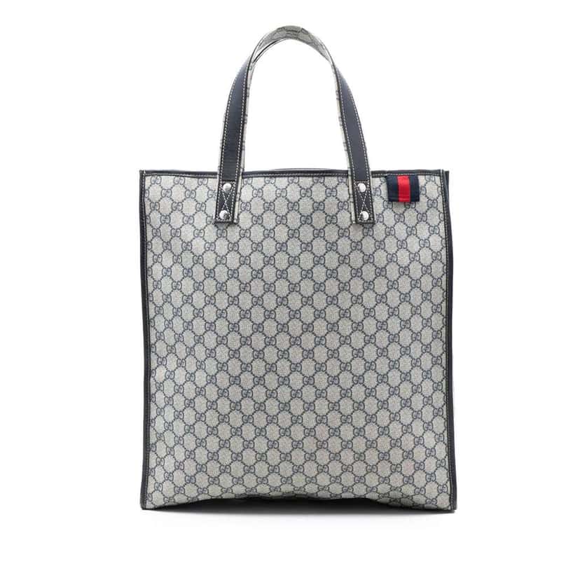 Gucci GG Supreme Web Tote Brown Canvas Very good condition - Front View