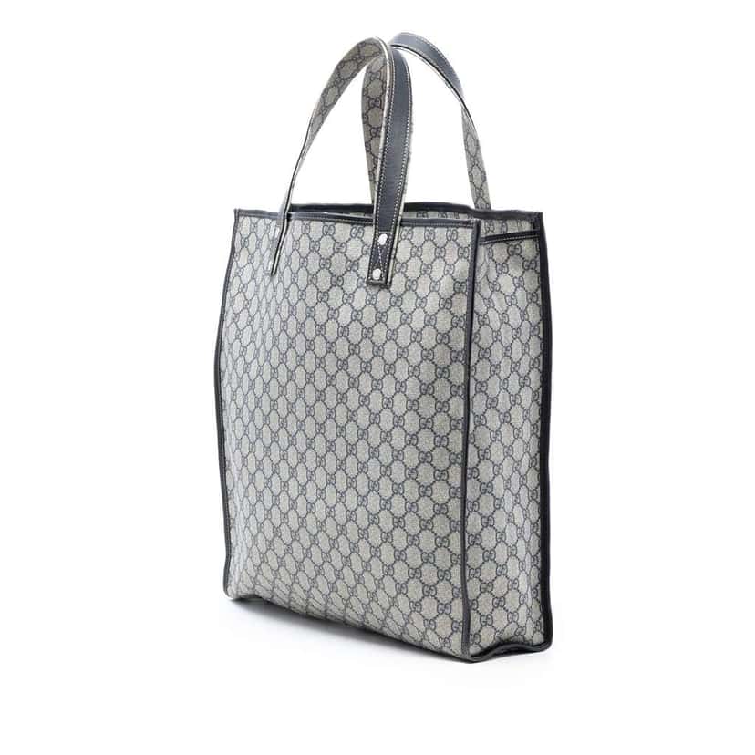 Gucci GG Supreme Web Tote Brown Canvas Very good condition - Back View