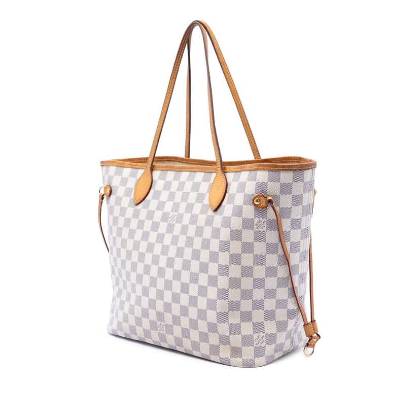 Louis Vuitton Damier Azur Neverfull MM White Very good condition - Back View