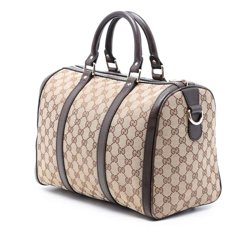 Gucci Medium GG Canvas Joy Boston Bag Brown Canvas Very good condition - Back View
