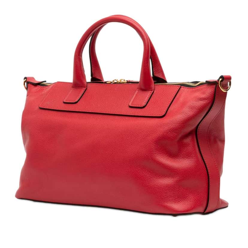 Marni Leather Top Handle Zip Satchel Red Leather Very good condition - Back View