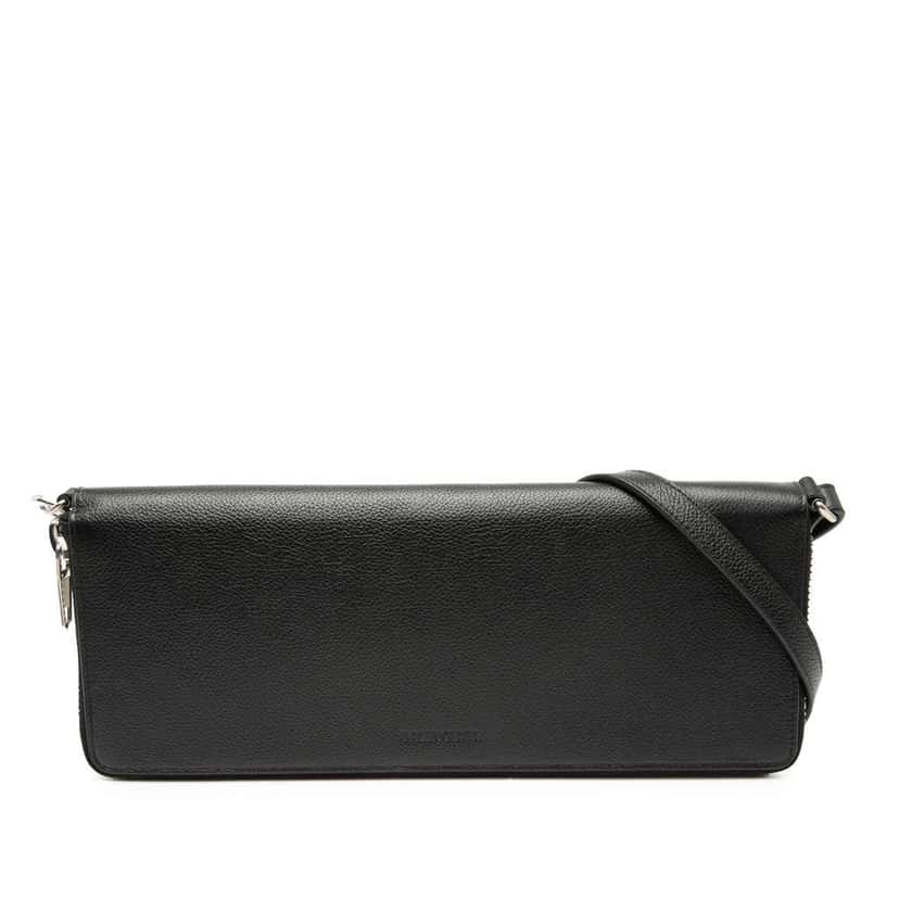 Balenciaga Leather Leash Clutch Black Leather Very good condition - Front View