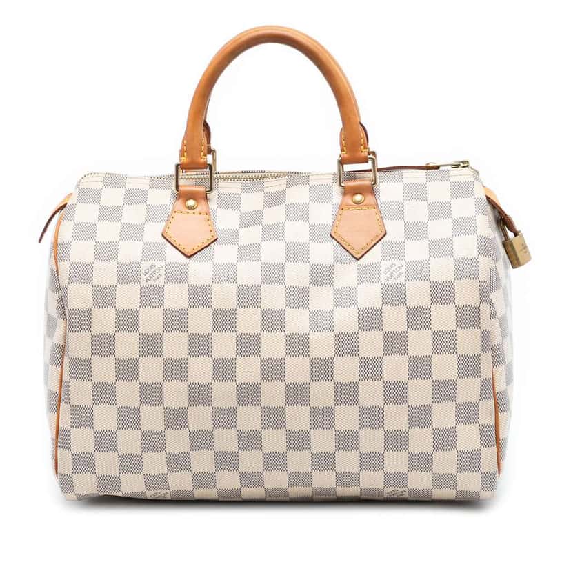 Louis Vuitton Damier Azur Speedy 30 White Very good condition - Front View