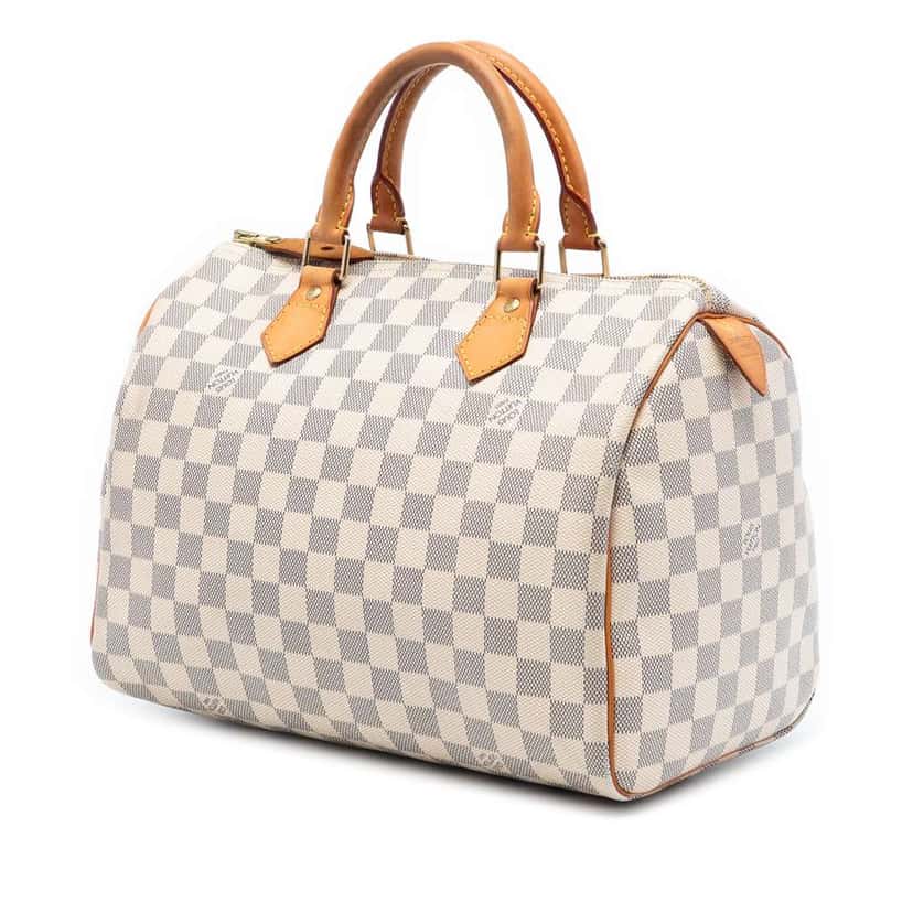Louis Vuitton Damier Azur Speedy 30 White Very good condition - Back View
