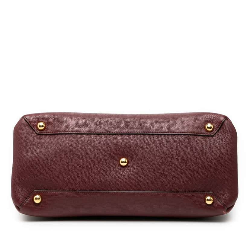 Burberry Medium Leather and House Check Banner Satchel Red Leather Very good condition - Inside View