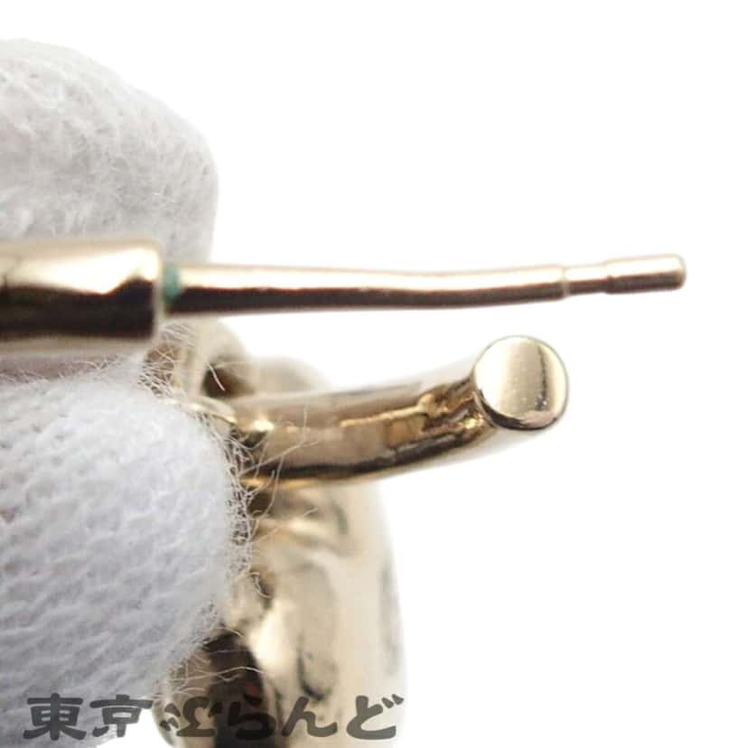 Chanel CC Gold Plated Turnlock Heart Hoop Push Back Earrings Gold Metal Very good condition - Box View