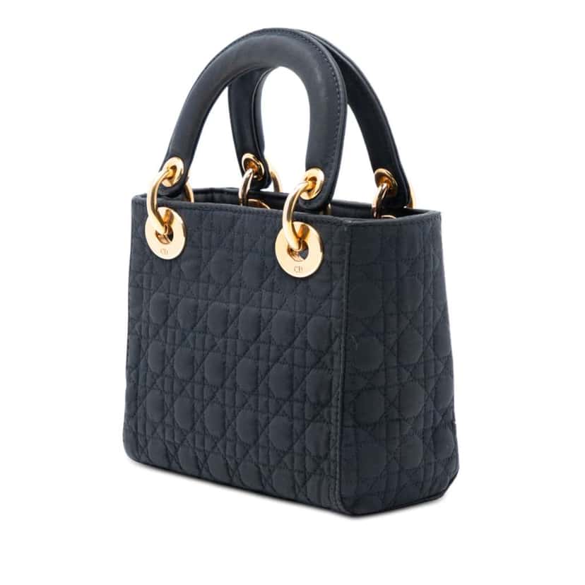 Dior Mini Nylon Cannage Lady Dior Black Very good condition - Back View