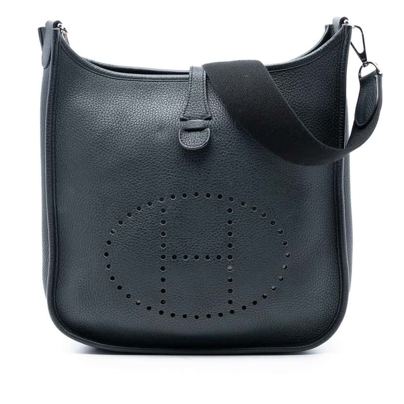 Hermès Clemence Evelyne III 29 Blue Leather Very good condition - Front View