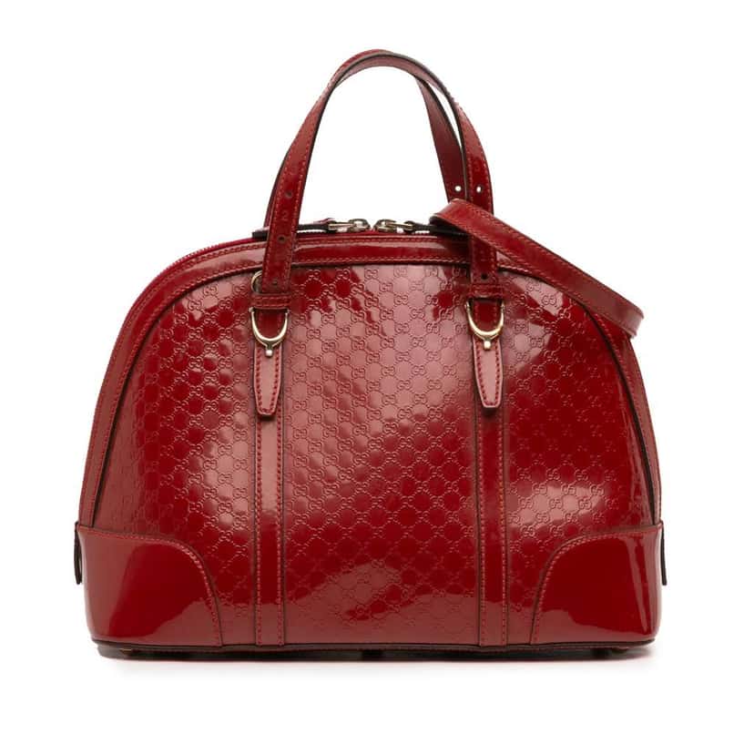 Gucci Medium Microguccissima Patent Nice Dome Satchel Red Leather Very good condition - Front View