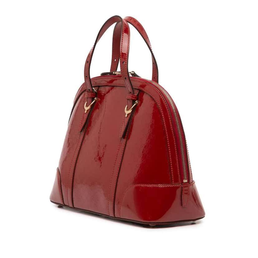 Gucci Medium Microguccissima Patent Nice Dome Satchel Red Leather Very good condition - Back View