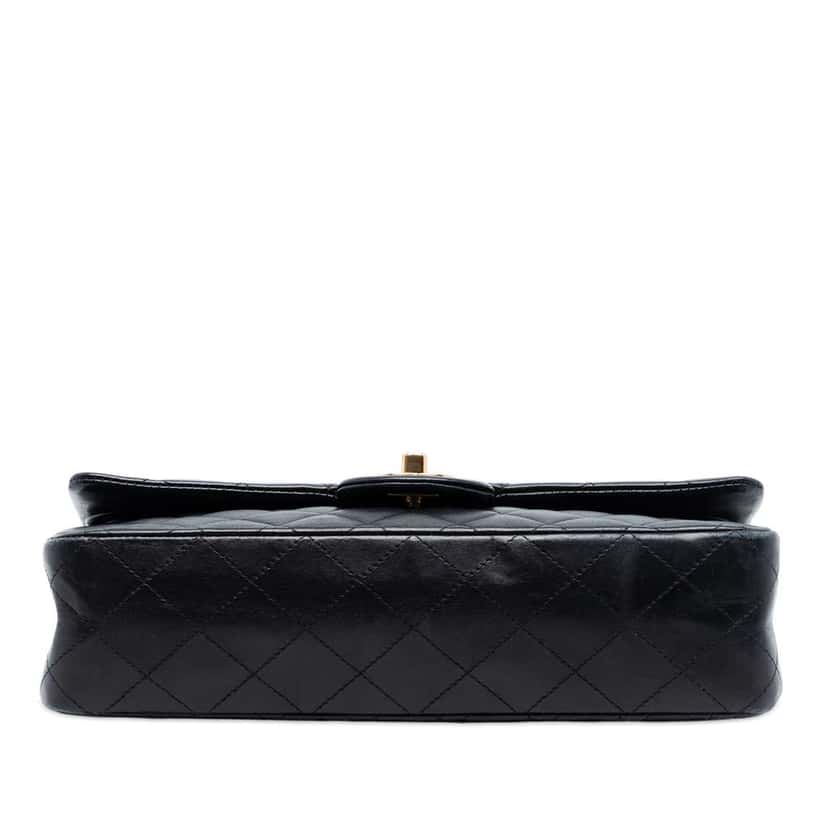 Chanel Medium Classic Lambskin Double Flap Black Leather Good condition - Inside View