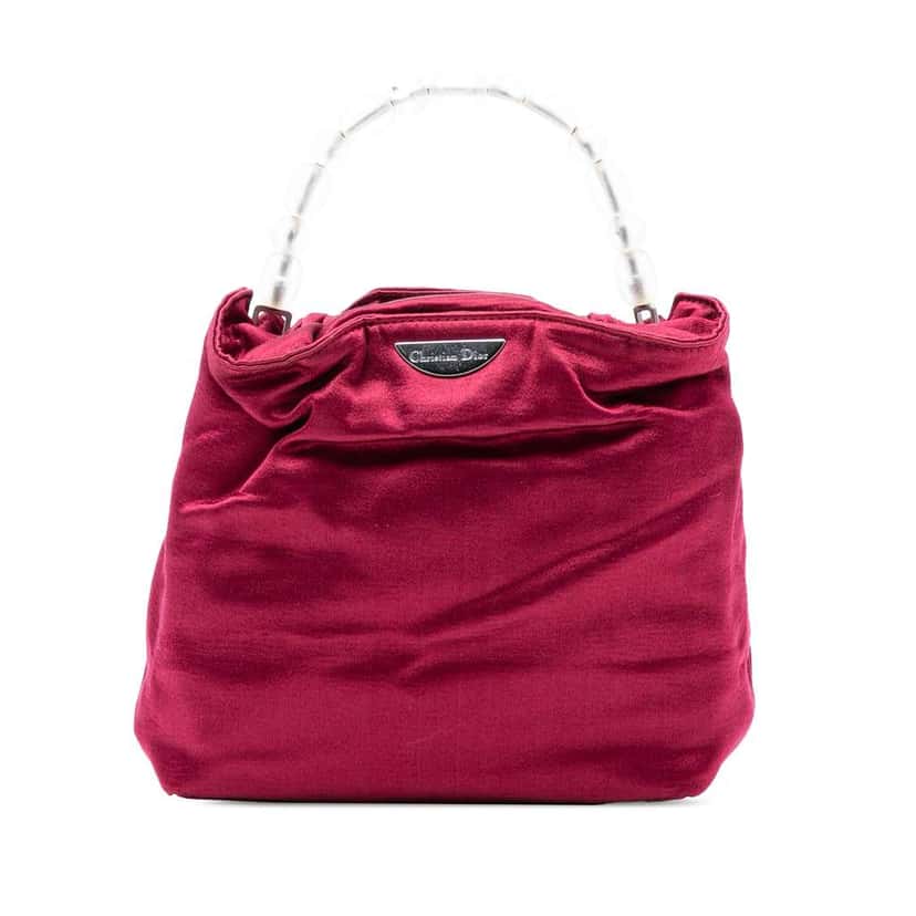 Dior Mini Satin Malice Pearl Handbag Red Satin Very good condition - Front View