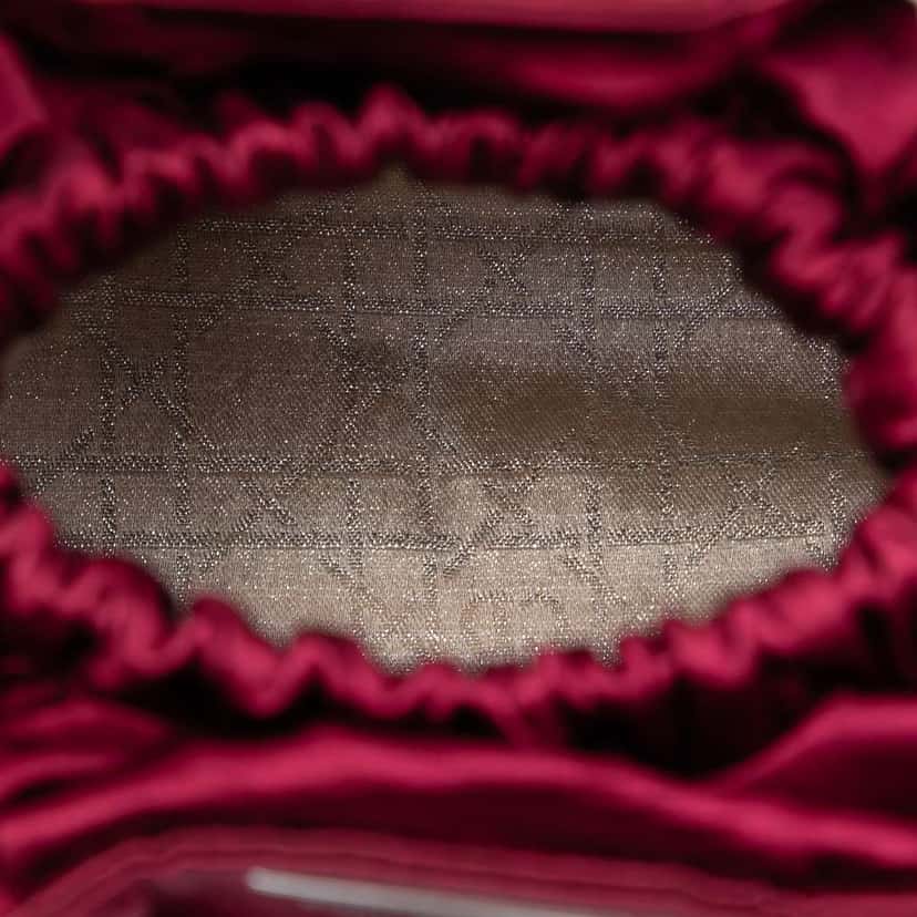 Dior Mini Satin Malice Pearl Handbag Red Satin Very good condition - Model View