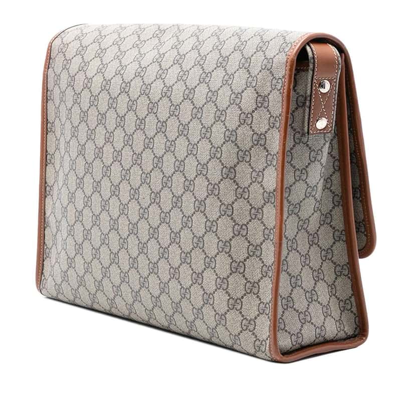 Gucci GG Supreme Web Messenger Bag Brown Canvas Very good condition - Back View