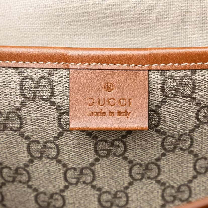 Gucci GG Supreme Web Messenger Bag Brown Canvas Very good condition - Box View