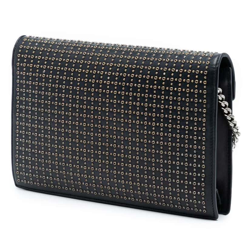 Saint Laurent Studded Leather Monogram Le Sept Chain Bag Black Leather Very good condition - Back View