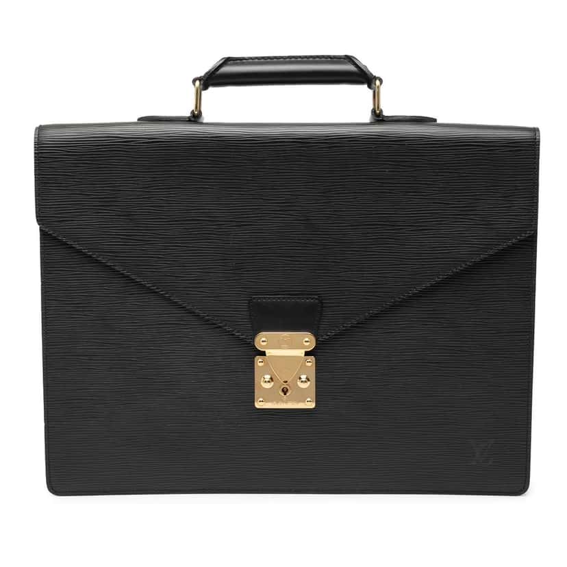 Louis Vuitton Epi Serviette Conseiller Black Leather Good condition - Front View