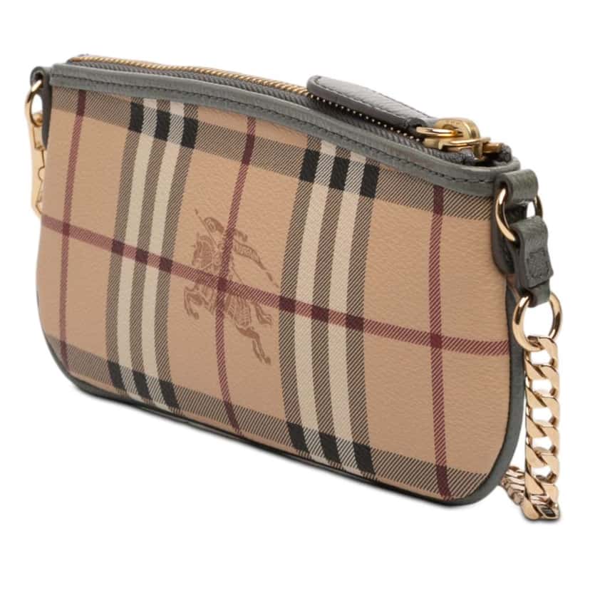 Burberry Haymarket Check Coated Canvas Clara Pochette Brown Canvas Very good condition - Back View