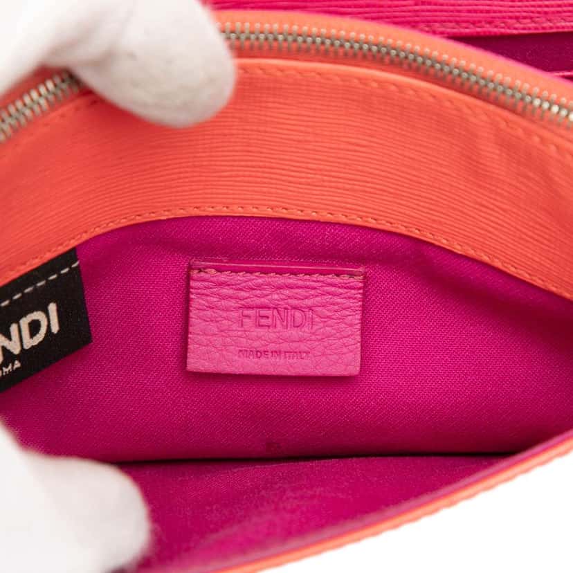 Fendi Vitello Elite Crystal Eye Monster Continental Wallet on Chain Orange Leather Very good condition - Box View