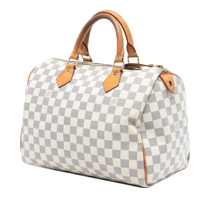 Louis Vuitton Damier Azur Speedy 30 White Very good condition - Back View