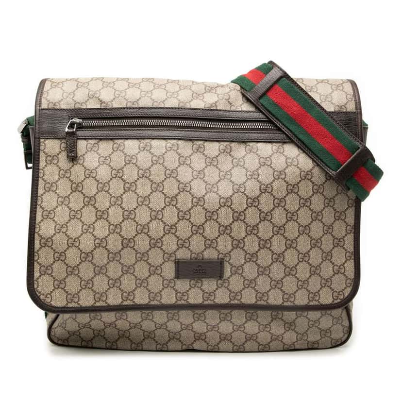 Gucci GG Supreme Web Crossbody Brown Canvas Very good condition - Front View