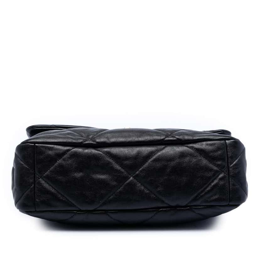 Chanel Large Lambskin 19 Flap Black Leather Very good condition - Inside View