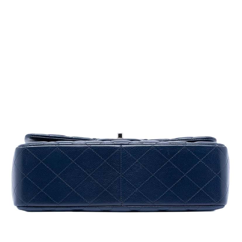 Chanel Jumbo Classic Caviar Double Flap Blue Leather Good condition - Inside View