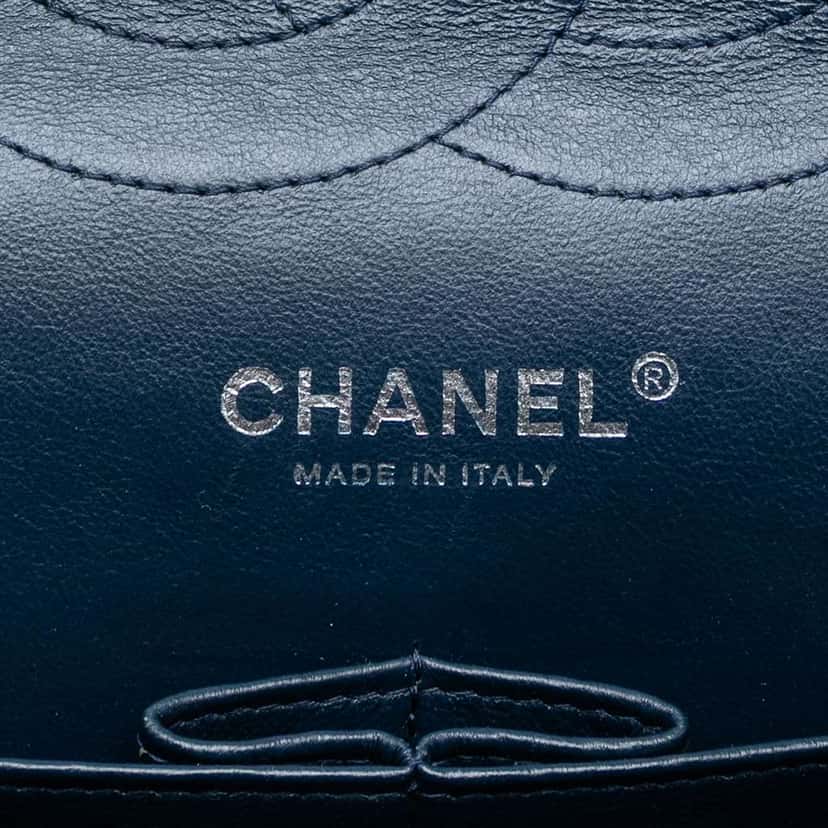 Chanel Jumbo Classic Caviar Double Flap Blue Leather Good condition - Box View