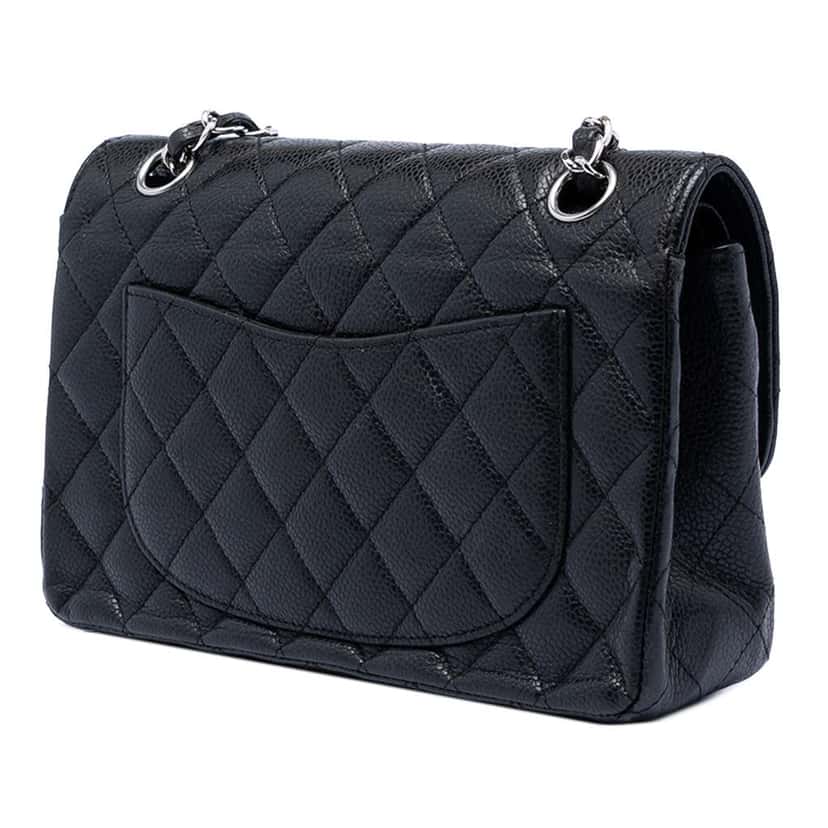 Chanel Small Classic Caviar Double Flap Black Leather Very good condition - Inside View
