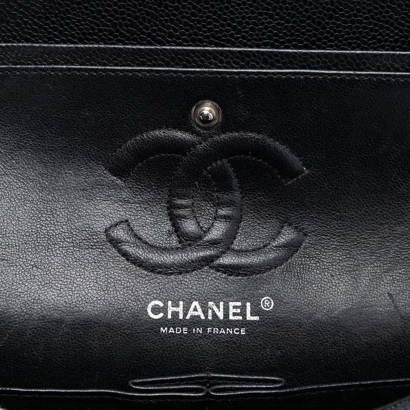 Chanel Small Classic Caviar Double Flap Black Leather Very good condition - Box View