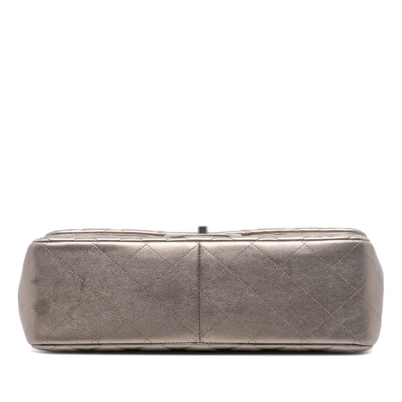 Chanel Jumbo Classic Metallic Lambskin Double Flap Brown Leather Very good condition - Inside View