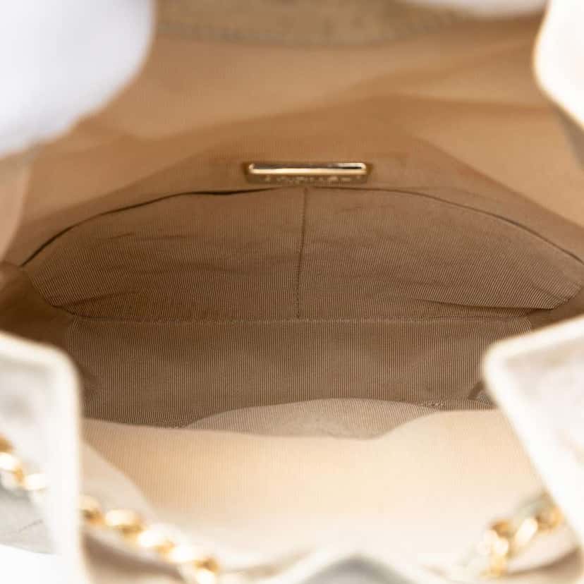 Chanel Small Metallic Lambskin In Seoul Backpack Gold Leather Very good condition - Model View