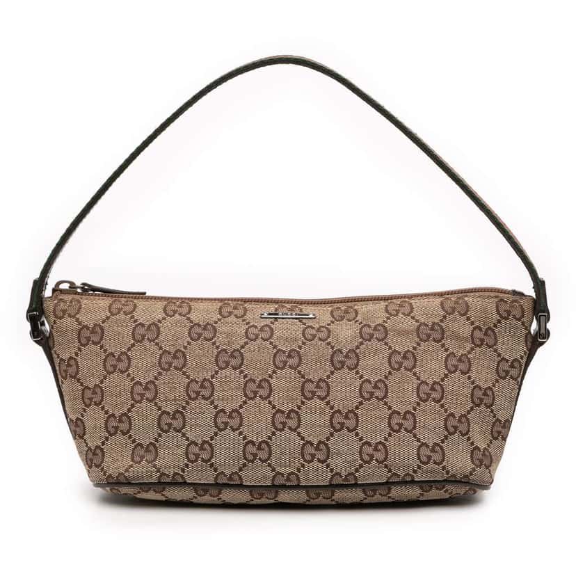 Gucci GG Canvas Web Boat Brown Canvas Good condition - Front View