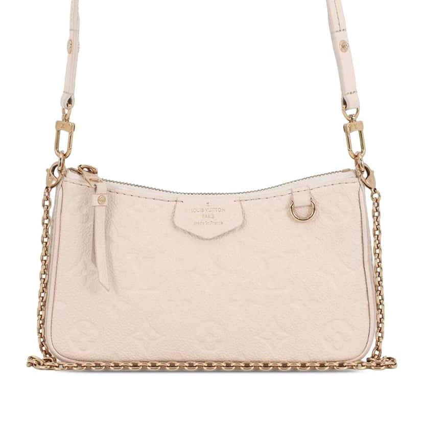 Louis Vuitton Monogram Empreinte Easy Pouch On Strap White Leather Very good condition - Front View