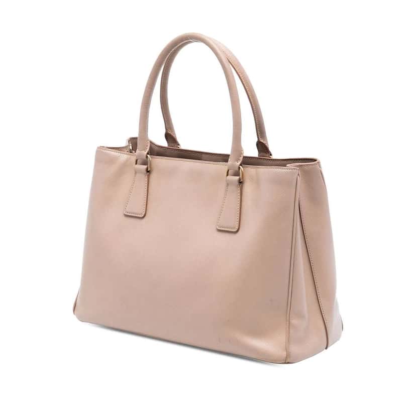 Prada Large Saffiano Lux Galleria Double Zip Satchel Brown Leather Very good condition - Back View