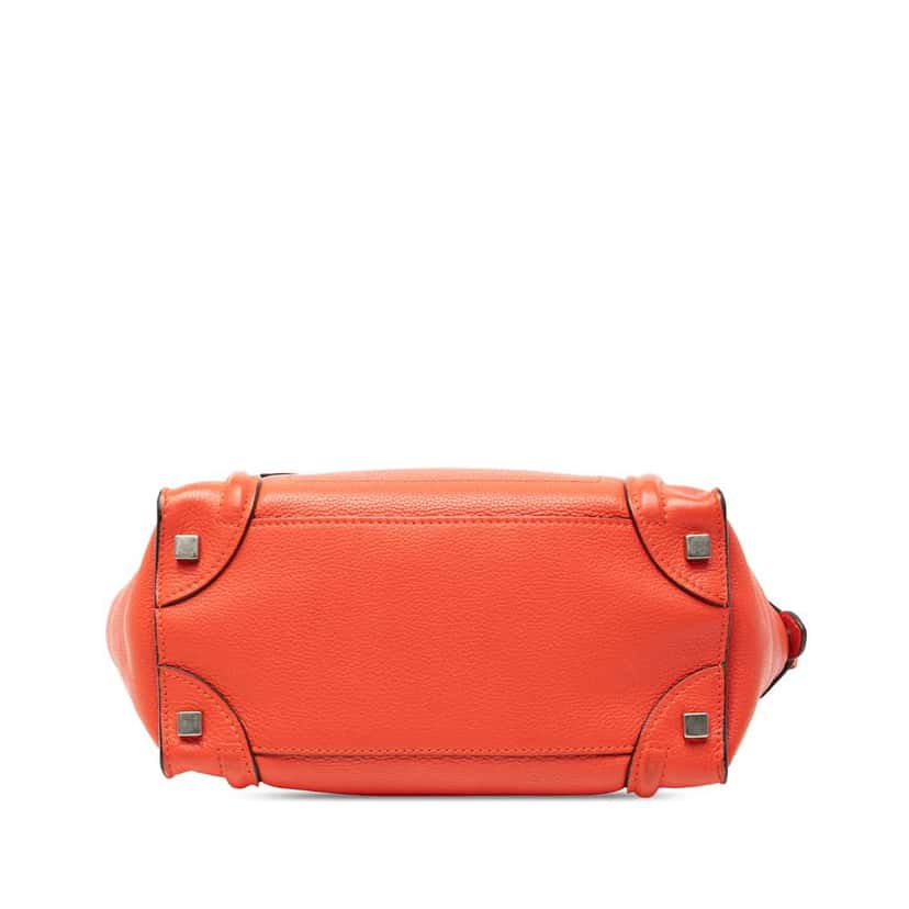 Celine Micro Leather Luggage Tote Orange Leather Very good condition - Inside View