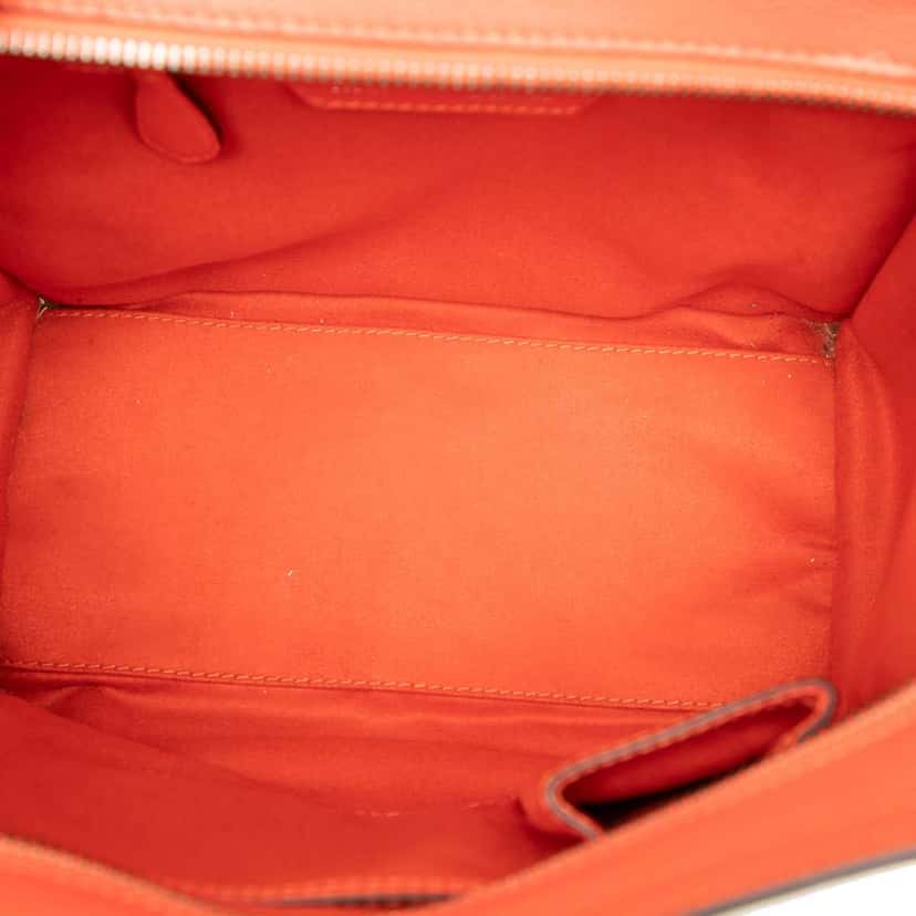 Celine Micro Leather Luggage Tote Orange Leather Very good condition - Model View