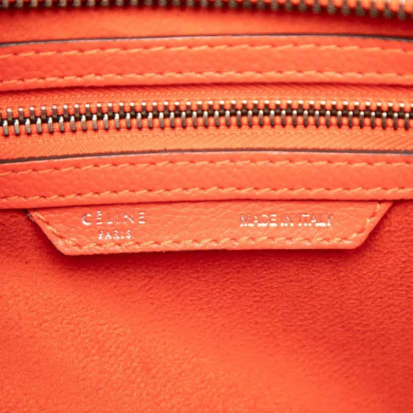 Celine Micro Leather Luggage Tote Orange Leather Very good condition - Box View