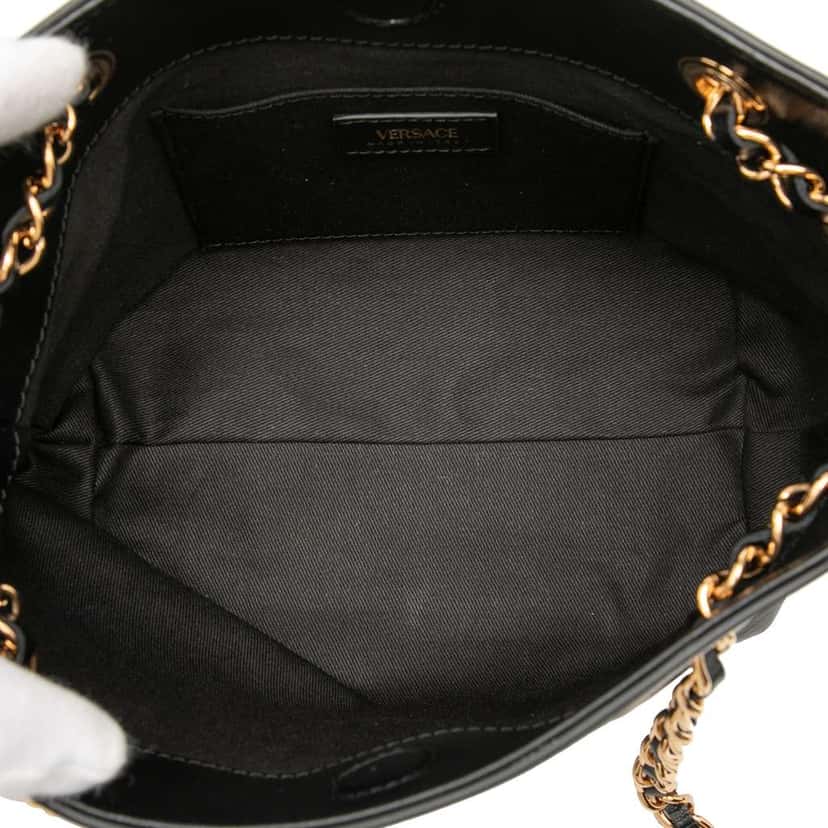 Versace Leather La Medusa Shoulder Bag Black Leather Very good condition - Model View