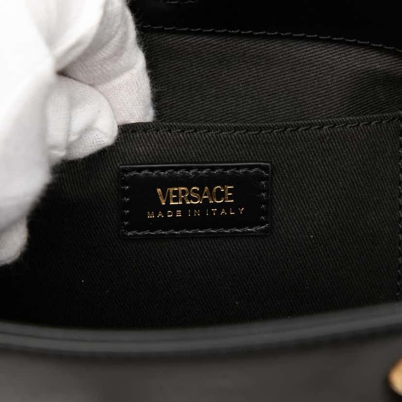 Versace Leather La Medusa Shoulder Bag Black Leather Very good condition - Box View