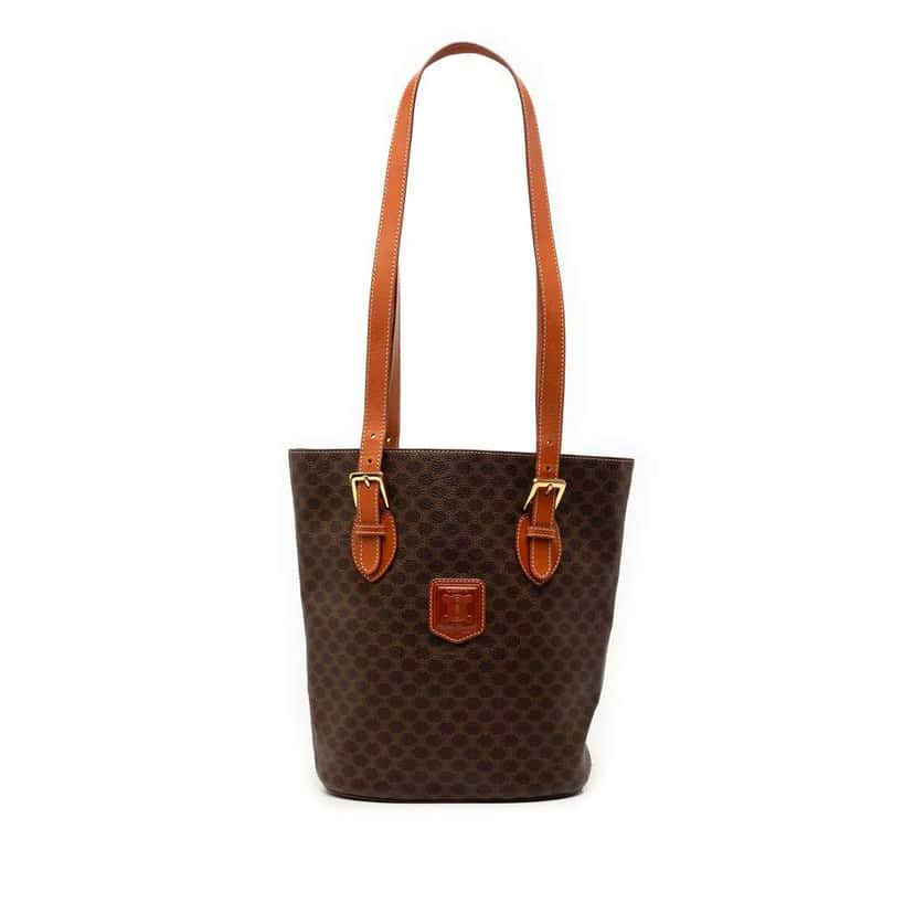 Celine Macadam Coated Canvas Tote Brown Canvas Good condition - Front View