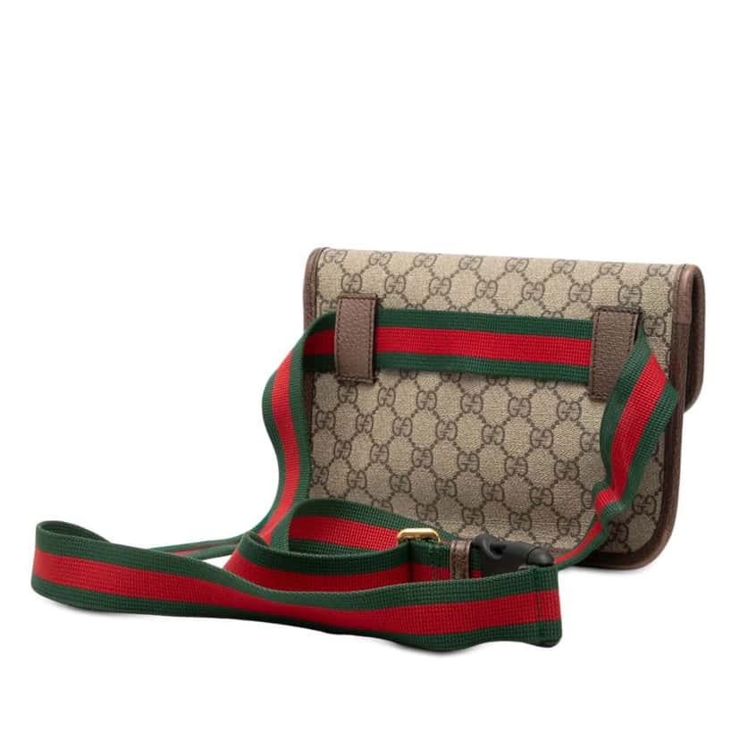 Gucci GG Supreme Web Neo Vintage Belt Bag Brown Canvas Good condition - Back View